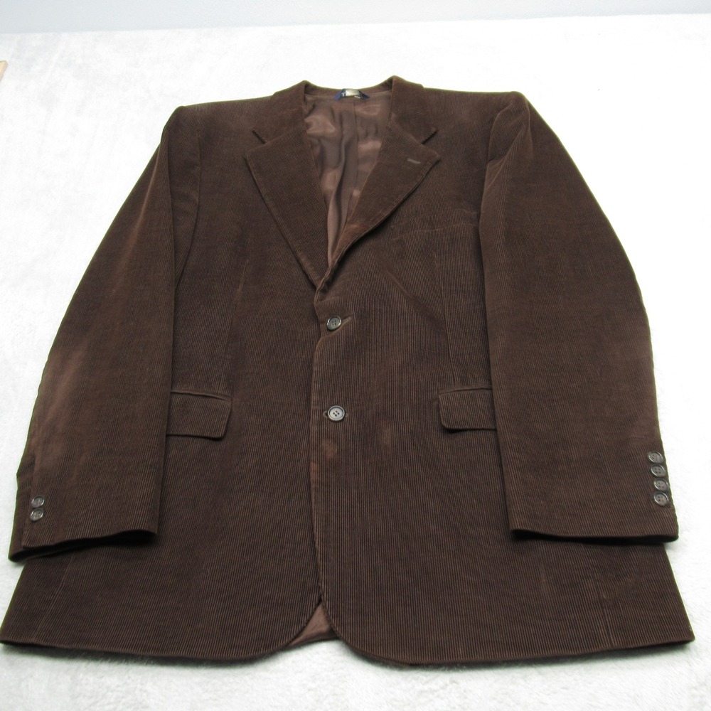 Brooks Brothers Blazer Mens 44 Reg Brown‎ Corduroy Sport Coat 2 Button 346 READ